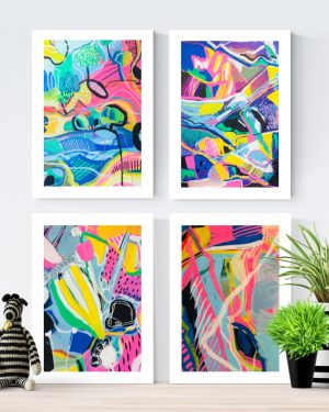 Happy Moments - Set of 4 Fine Art Prints