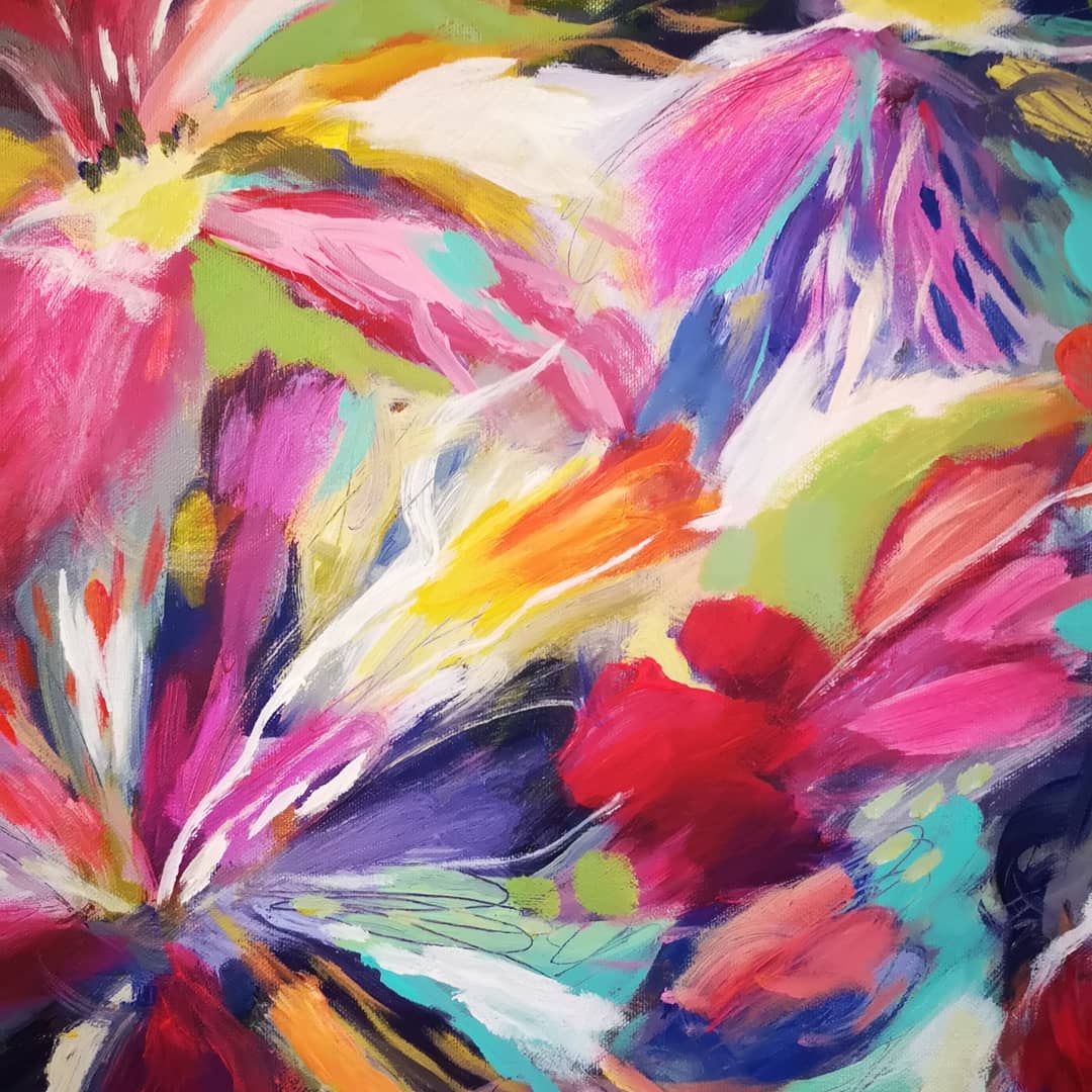 "When Autumn Leaves Start to Fall" an original 24x18" colourful abstract painting - Image 4