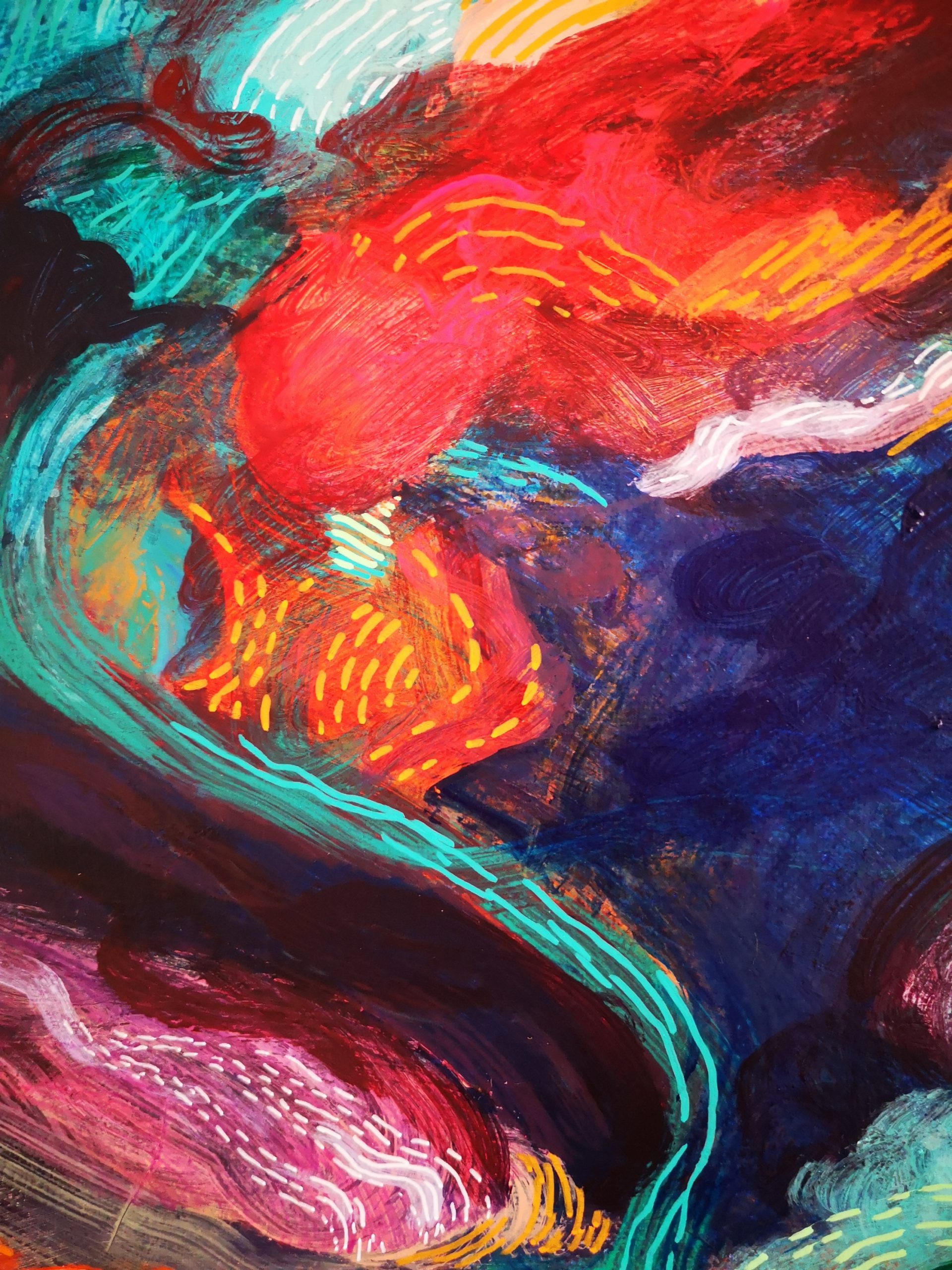 ”Flow” an Original 50x70cm Colourful Abstract Painting - Image 4