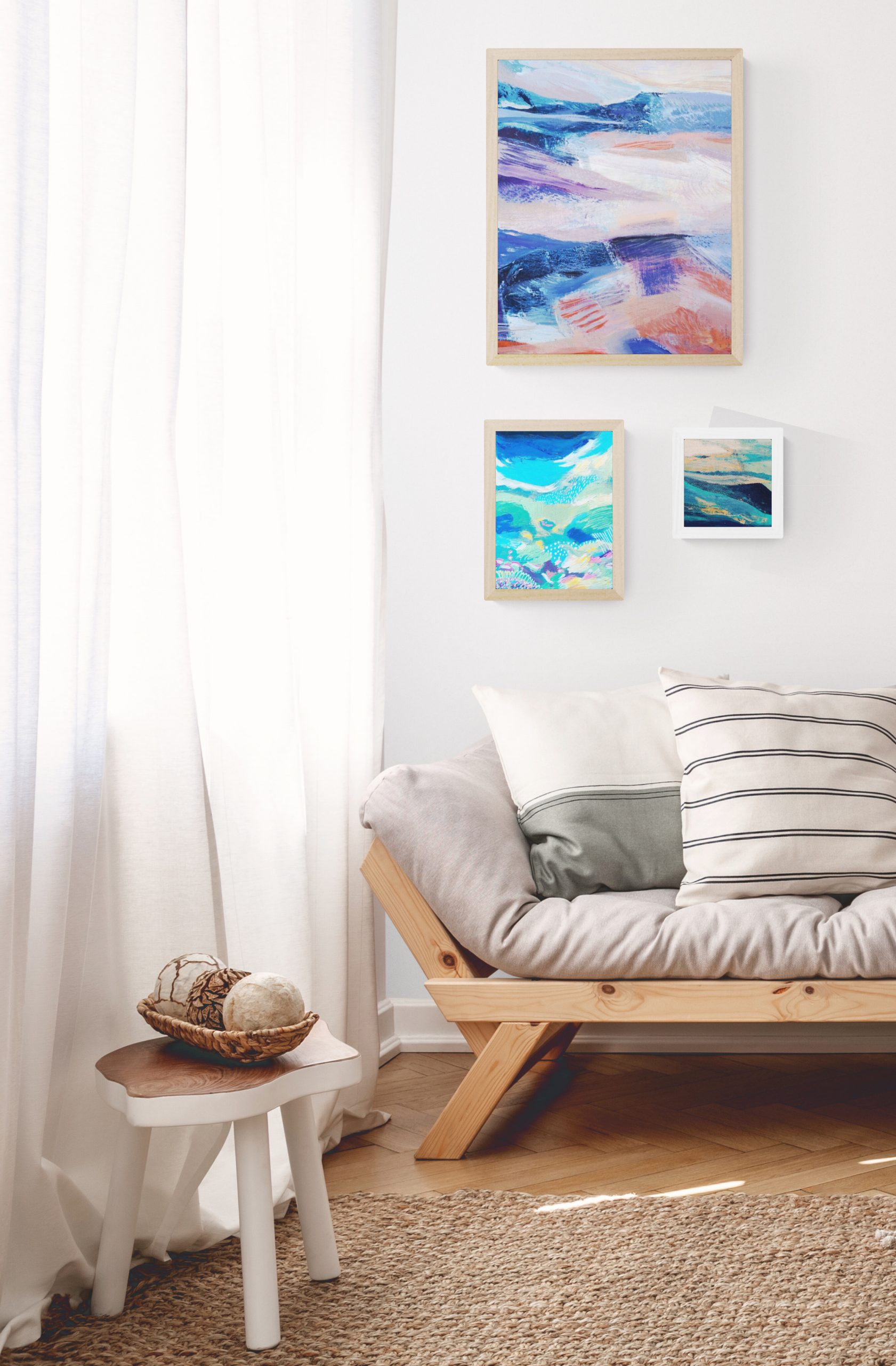 ”Mountains are Calling” an original 40x50cm colourful abstract painting - Image 3