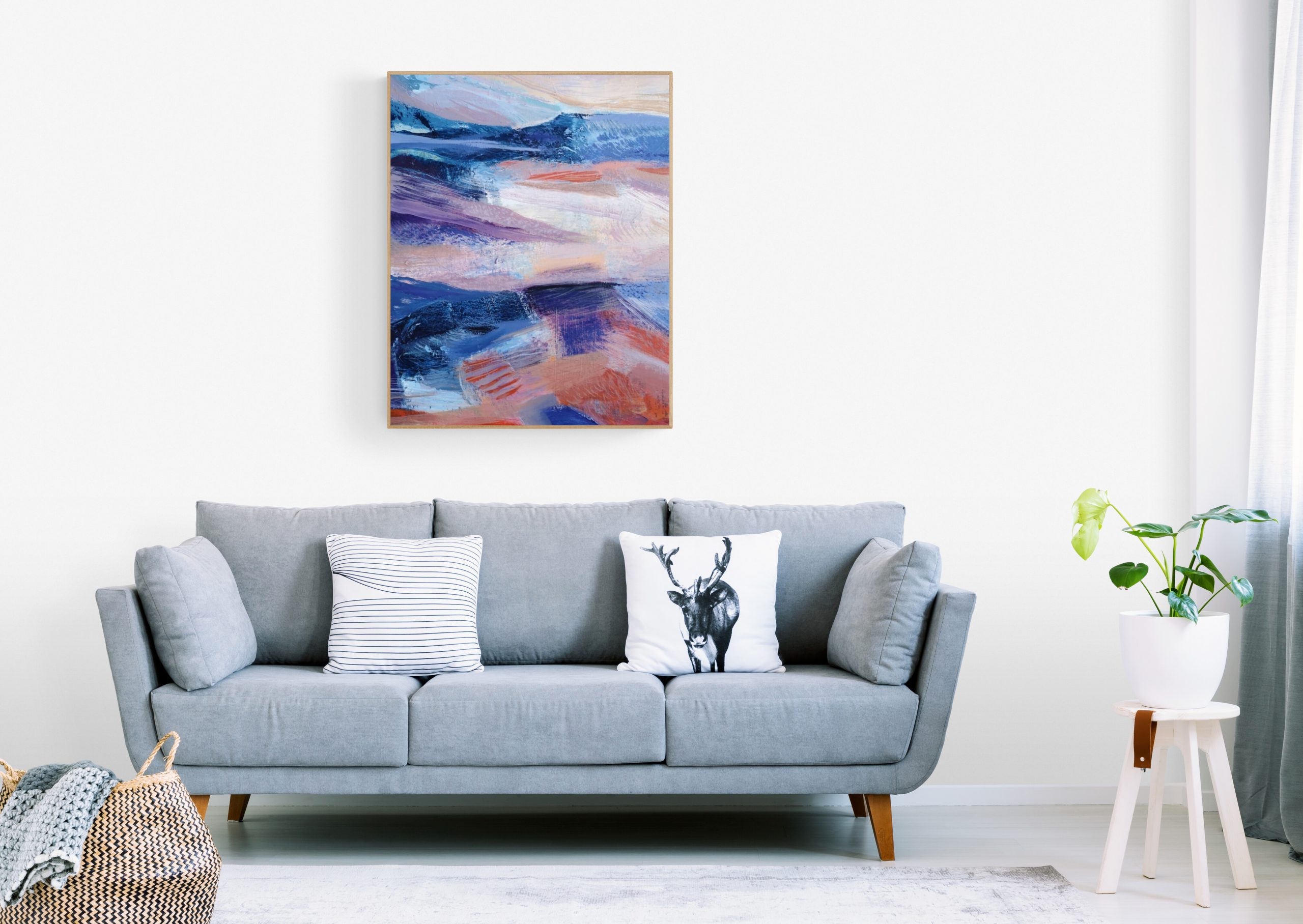 ”Mountains are Calling” an original 40x50cm colourful abstract painting - Image 4
